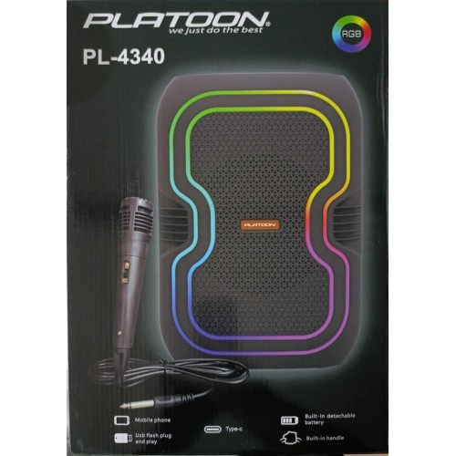 PL-4340 BT,SD,USB GİRİŞLİ MİC.RGB IŞIKLI 